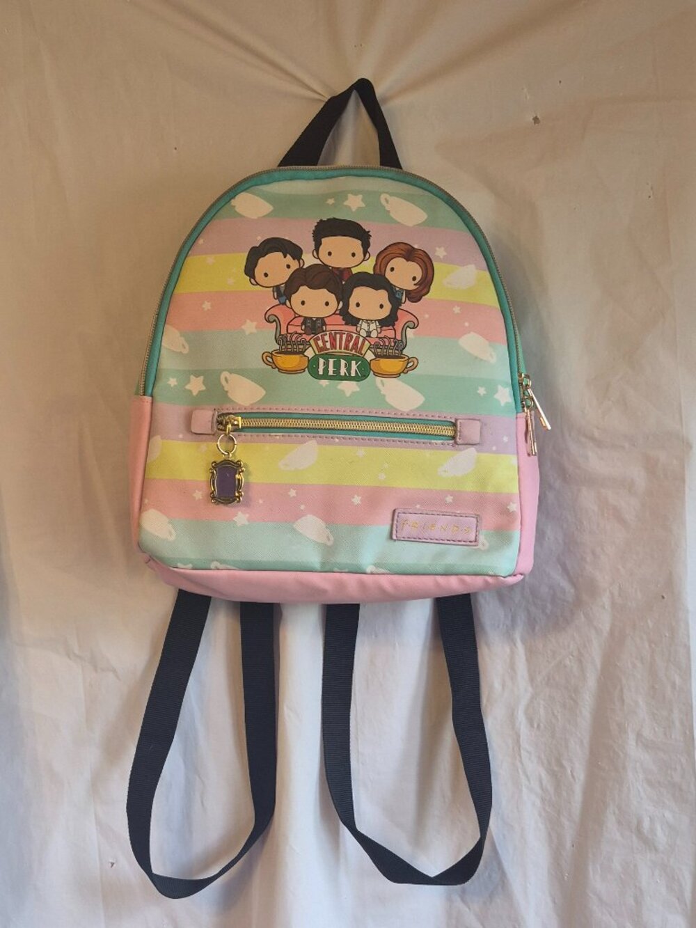 Officially Licensed Friends Central Perk Cartoon Backpack Purse
